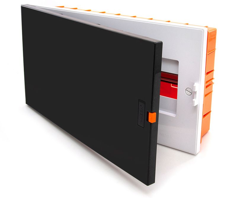 Rozdzielnica podtynkowa IP40 NILSON 32661018, skrzynka 18-modułowa ABS, z poziomnicą i szyną TH, gotowa do montażu, 1 szt.