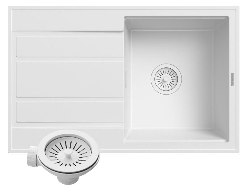 Zlew Granitowy Granitan Timor Jednokomorowy z Syfonem i Ociekaczem 1kpl.