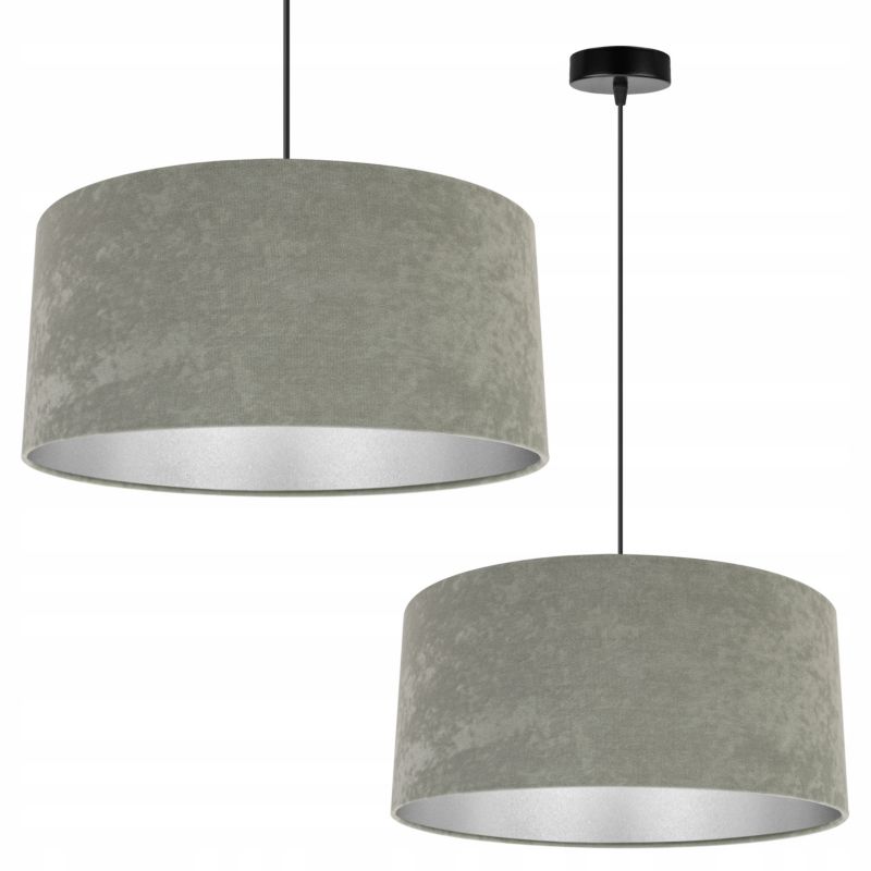 Lampa sufitowa wisząca Light Home LH Mediolan Welur 1x E27 60W ciepły szary/srebrny 1szt.