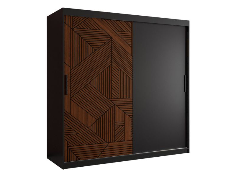 Szafa MIRJAN 24 Marsylia I 180 z szufladami czarny mat/orzech ciemny 1 szt.