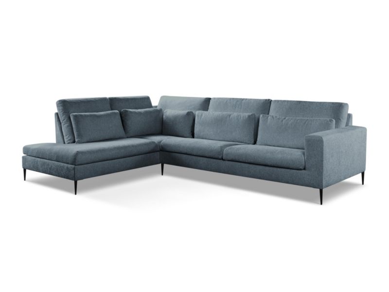Narożnik lewy LaMiaSofa DIANO z tkaniny szenilowej 314x222 cm niebieski 1 szt.