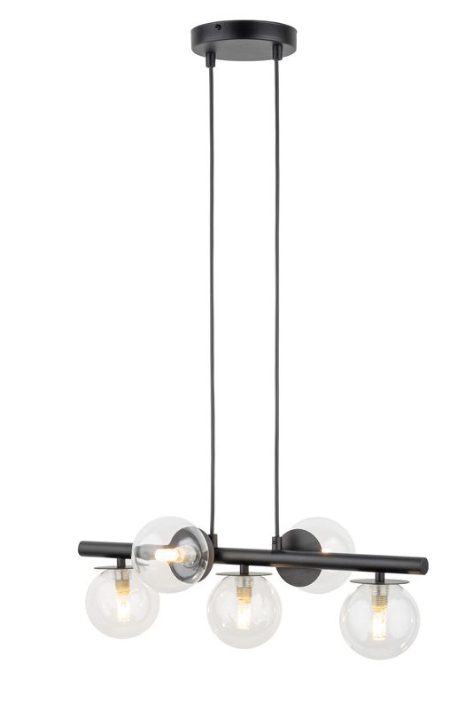Lampa wisząca Sigma Lighting Avola 7095 czarno-przezroczysty dekoracyjna 5xG9 x 1 szt.