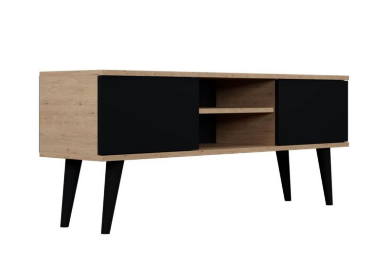 Szafka RTV Kocot Meble TORONTO 120 dąb artisan/czarna 1 szt.
