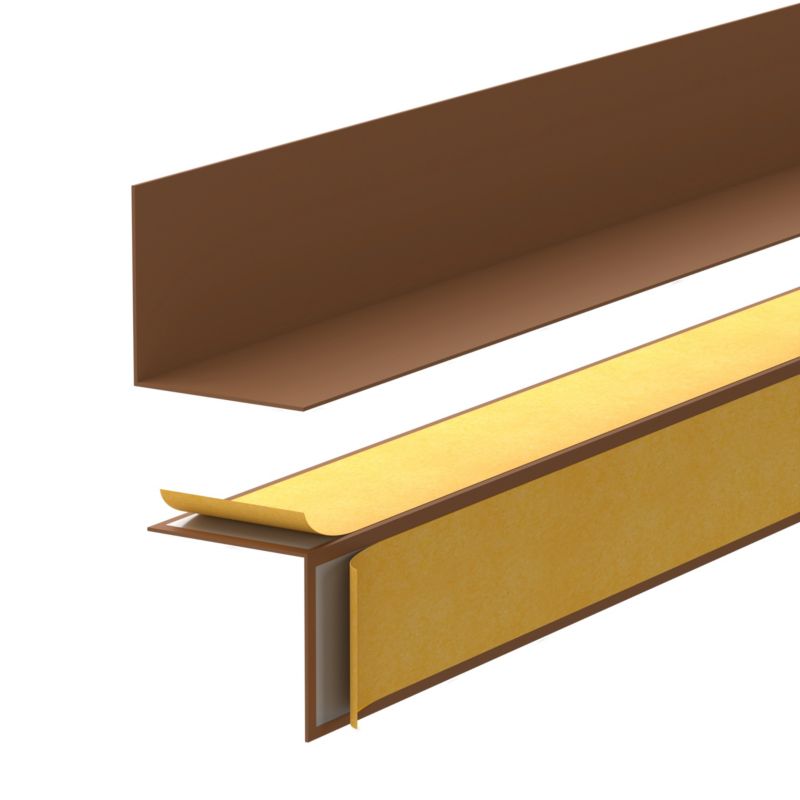 Minimalistyczna listwa przypodłogowa samoprzylepna PVC 35x18 mm twarda, Loft, Modern, brąz, 200 cm