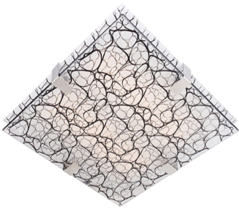 Plafon sufitowy nowoczesny Candellux Fiera biało-czarny 3 x E27 x 50W IP20 wym: 10 x 40 x 40 cm - 1 szt.