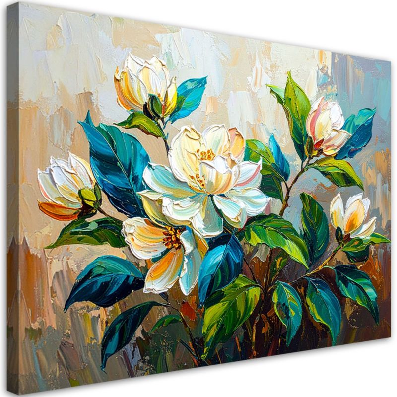 Obraz na płótnie Feeby Bukiet Kwiatów Zielony imitacja farby 90x60cm 1szt