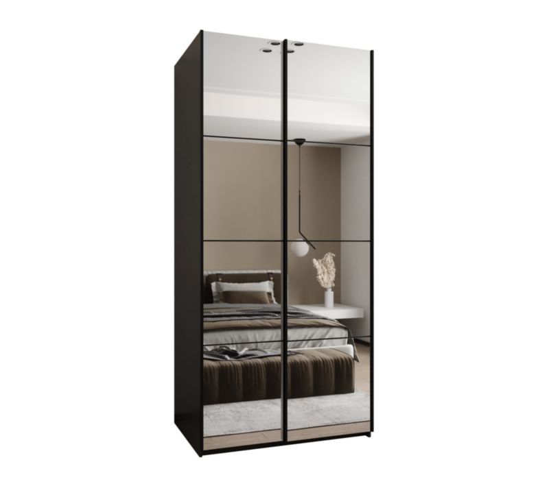 Szafa przesuwna Abiks LUX 2 wysoka szer.100cm czarny/czarny/czarny 1szt.