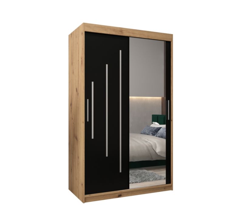 Szafa przesuwna Garderoba Abiks YORK 2 120 artisan/czarny 1 szt.