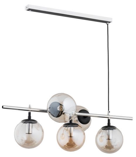 Lampa sufitowa wisząca Alfa Ginger chromowana-dymiona wym: 75 x 75 x 40 cm 5xE14 x 60W 1 szt.