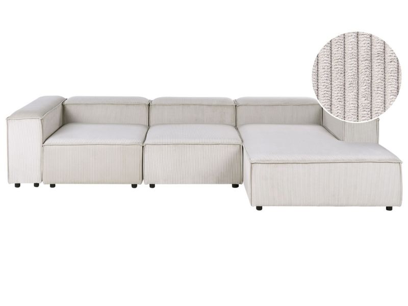 Narożnik modułowy dla 4 osób Ardal Sztruks Beżowoszary Lewostronny 1 kpl