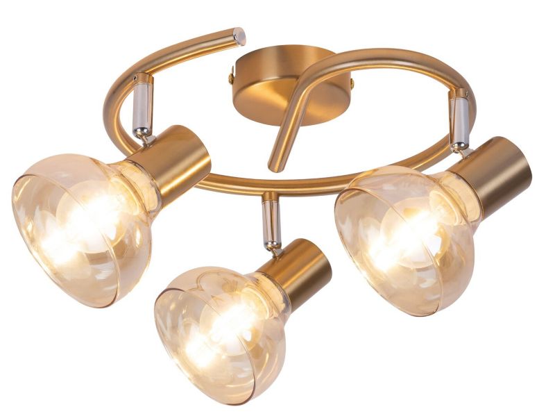 Lampa sufitowa Rabalux Holly złoto antyczny-bursztynowy wym: 17 x 44 x 44 cm 3xE14 x 40W 1 szt.