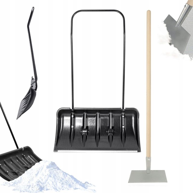 Zgarniacz Do Śniegu KADAX Pług Na Kółkach Łopata + Skuwacz Zbijak Lodu 25cm Zestaw 1szt.