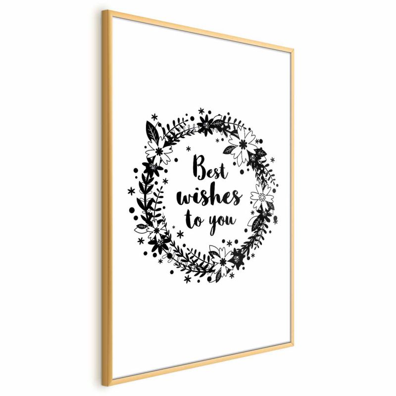 Plakat Artgeist Best wishes 21x30 cm z ramą złotą 1 szt