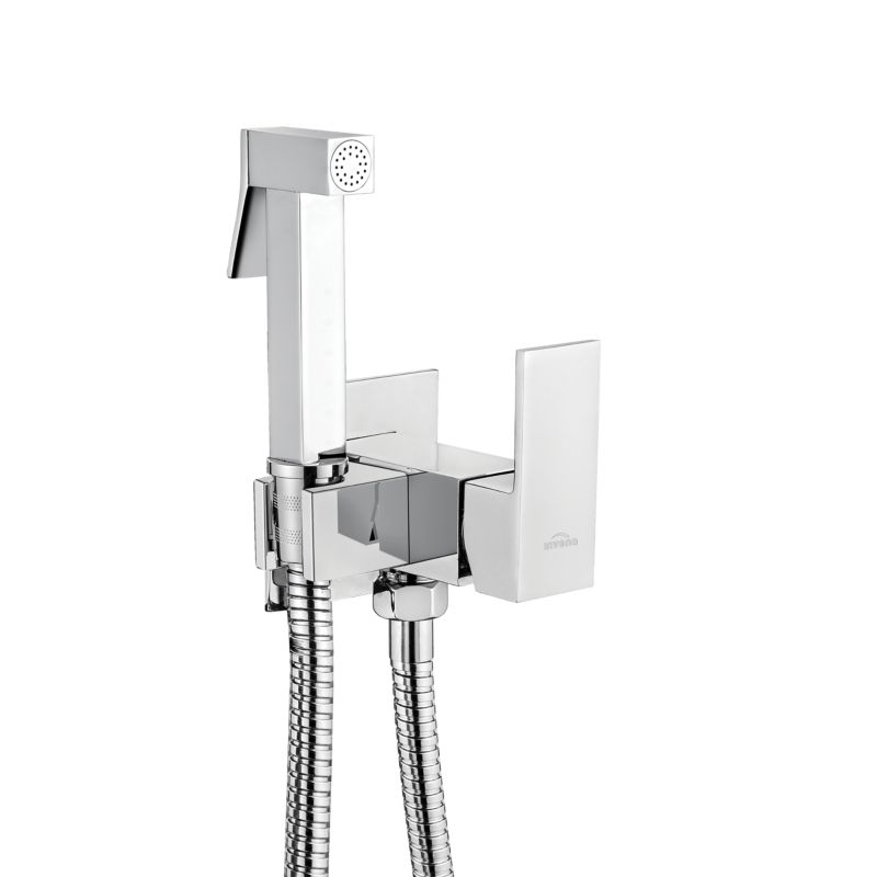 Bateria bidetowa Invena podtynkowa kwadratowa chrom 1 szt.