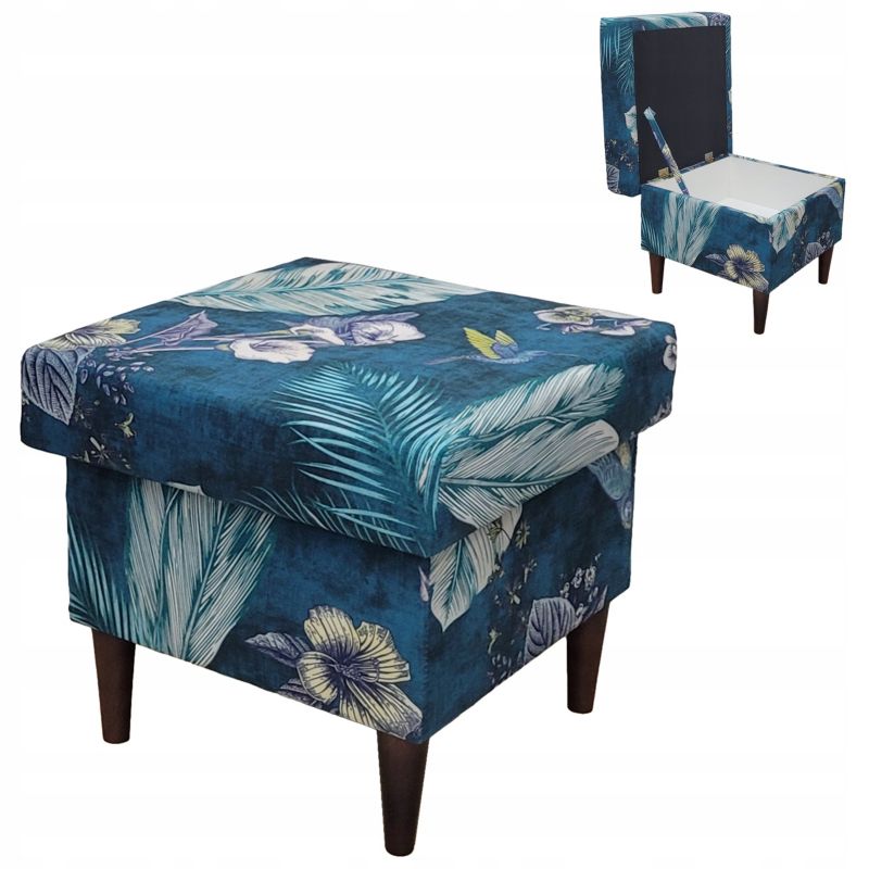 Pufa do salonu podnóżek z pojemnikiem Family Meble ARI granatowy 1szt