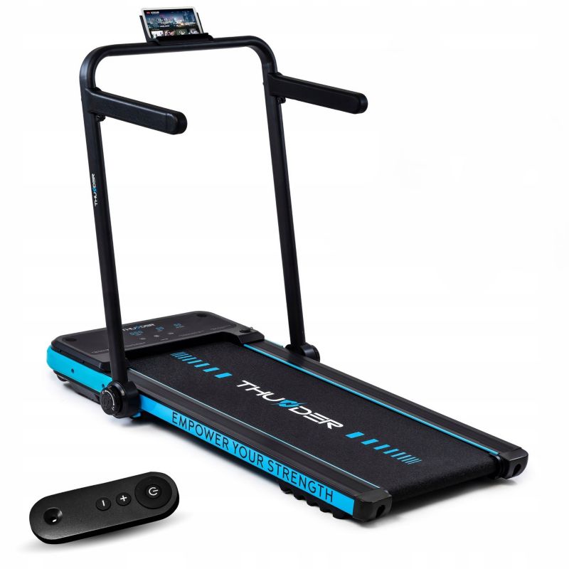 Bieżnia elektryczna THUNDER IMPACT-BLUE 12 km/h pod biurko składana pilot Bluetooth LCD 130 kg 1szt.