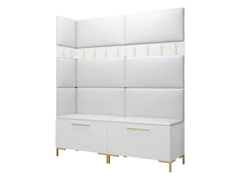 Garderoba MIRJAN 24 Zilion V biały + biała ekoskóra 1 kpl.