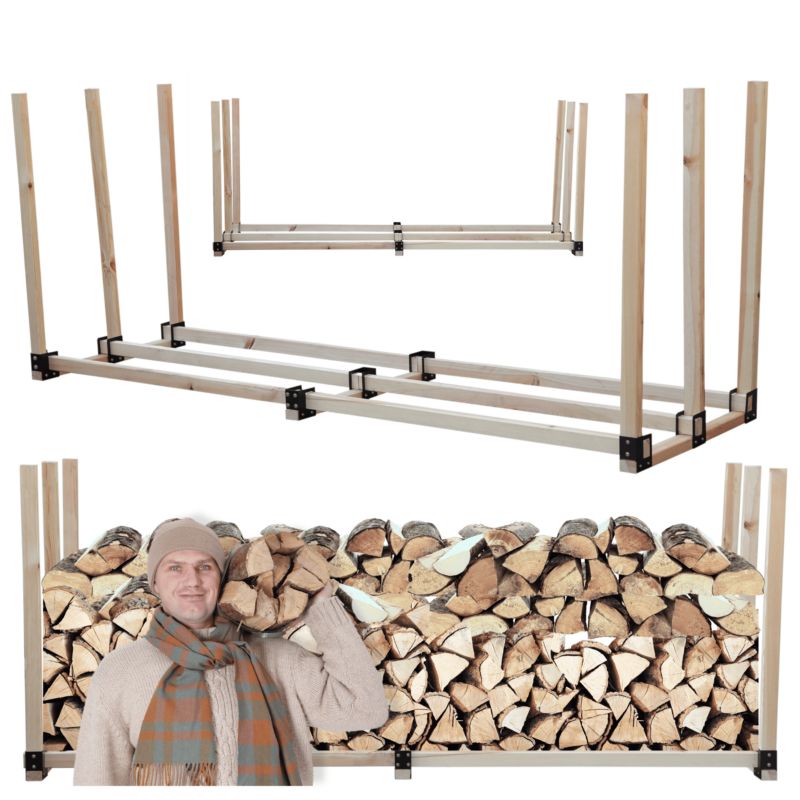 Stojak na drewno kominkowe MODO24 wiata na drzewo opałowe drewutnia 3,1 m3 1 szt.