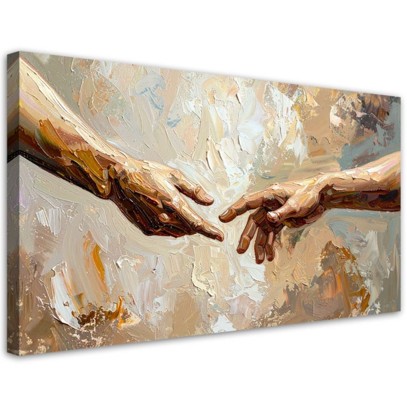 Obraz na płótnie do salonu sypialni Feeby Stworzenie Adama malowany 120x60cm 1szt