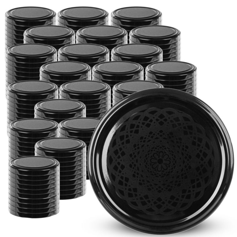 Wieczka KADAX metalowe do słoików fi 89mm "Czarna koronka" 200 szt.