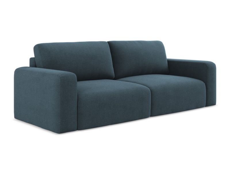 Kanapa 3-osobowa z funkcją spania LaMiaSofa OSTIA z tkaniny strukturalnej 244x102 cm jeans 1 szt.