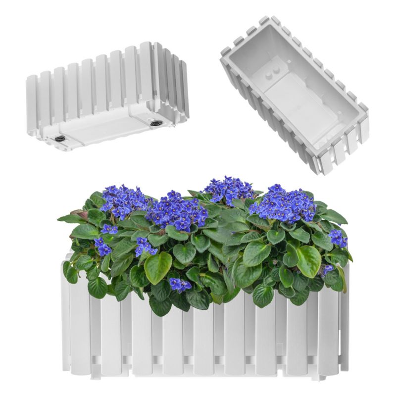 Donica KADAX Skrzynka Balkonowa 38cm Biała Kwiaty 1szt.