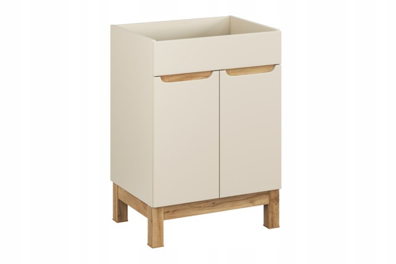 Szafka pod umywalkę Furnidea 60 cm kaszmir dąb Wotan laminowana Bali 1 szt.