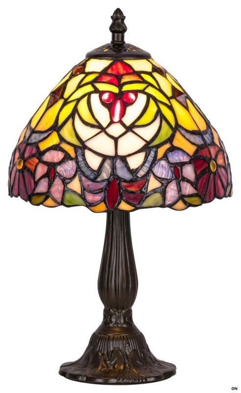Lampka stołowa Rabalux Mirella wielokolorowo-brąz witrażowa 1 x E14 x 40W IP20 wym: 35 x 20 x 20 cm szkło witrażowe - 1 szt.
