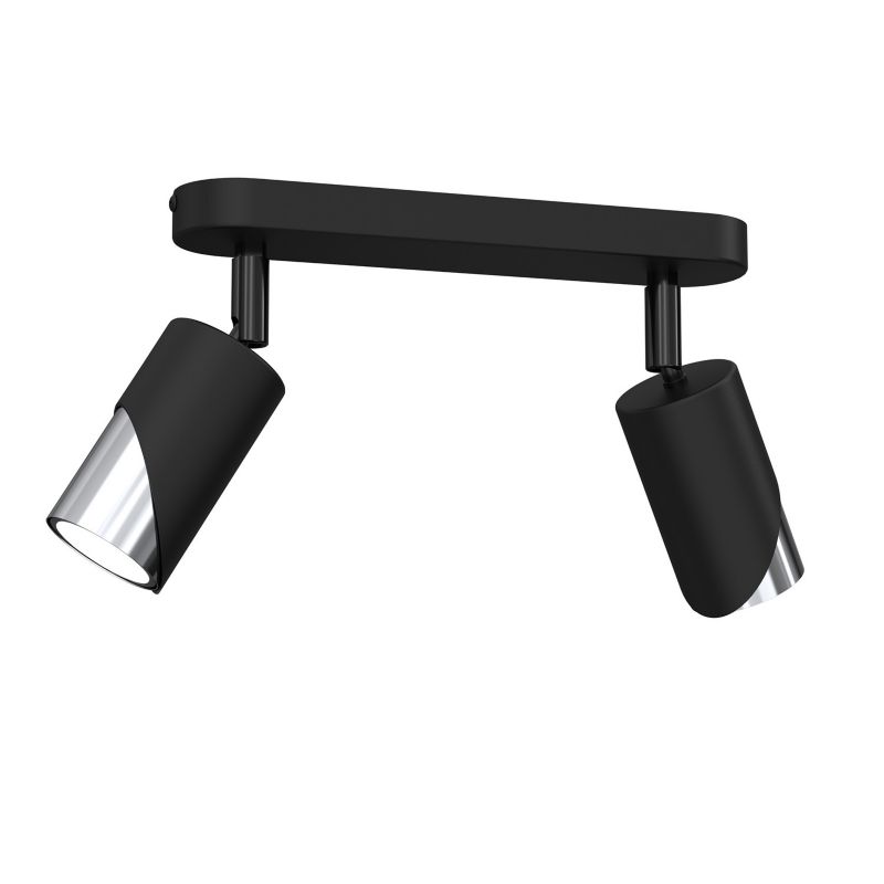 Lampa sufitowa Luminex Shift czarny mat-chromowana Listwa z lampami 2 x GU10 x 15W wym: 17 x 24 x 5,5 cm - 1 szt.