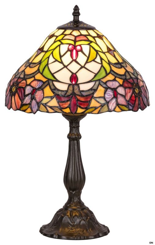 Lampa stołowa Rabalux Mirella wielokolorowo-brąz witrażowa 1 x E27 x 60W IP20 wym: 46.5 x 30 x 30 cm szkło witrażowe - 1 szt.