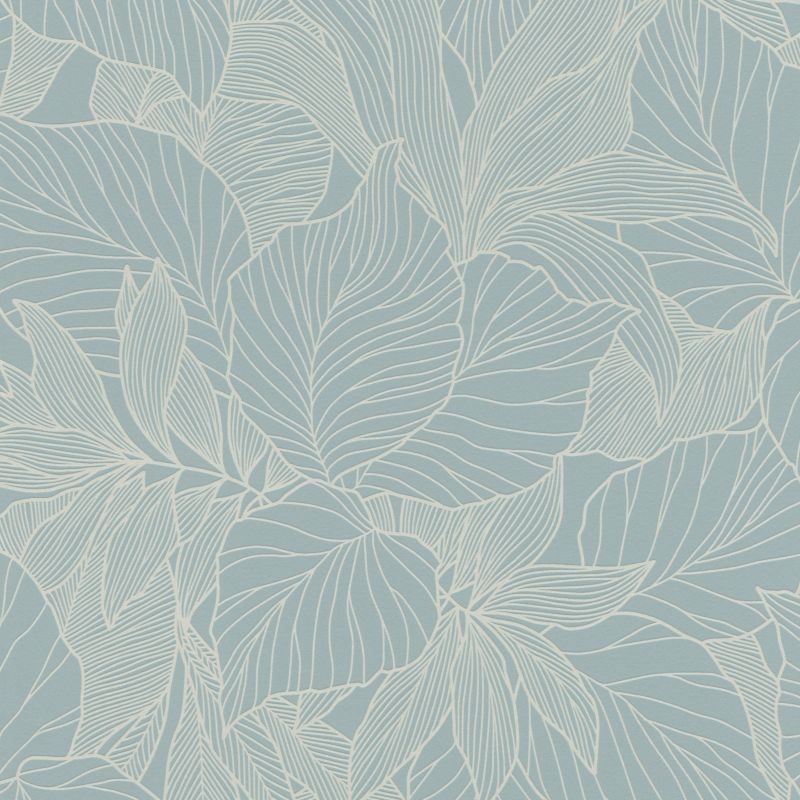 Tapeta winylows na flizelinie Liście niebieski