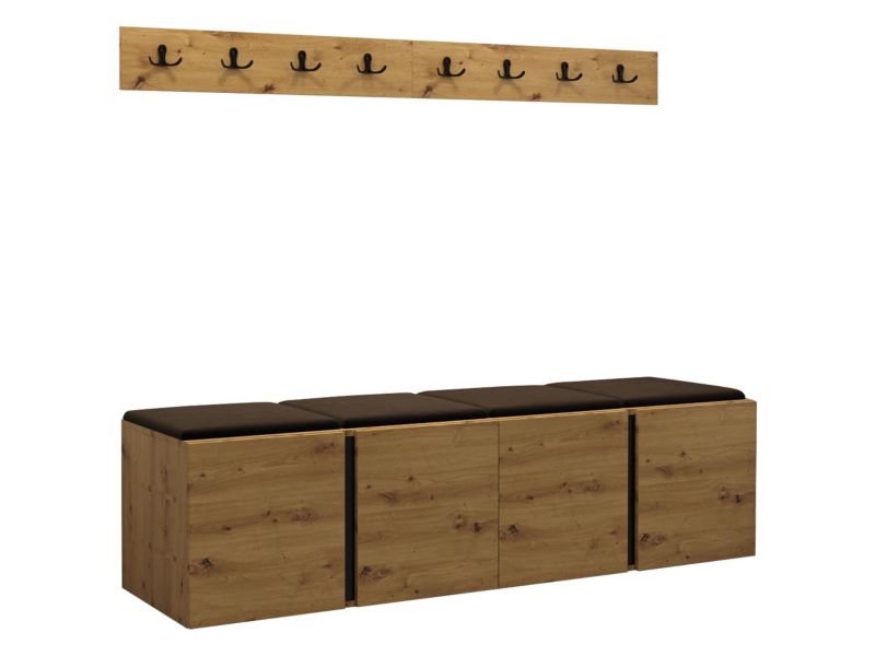 Garderoba MIRJAN 24 Orion VII dąb artisan/czarny + brązowy 1 kpl.