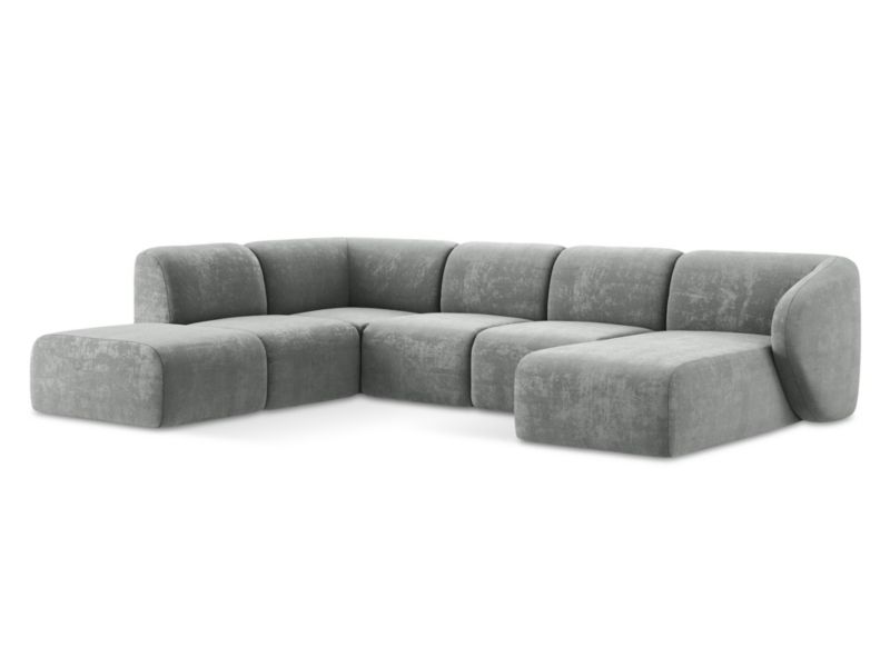 Sofa panoramiczna LaMiaSofa CERVO z tkaniny szenilowej 325x236 cm szary 1 szt.