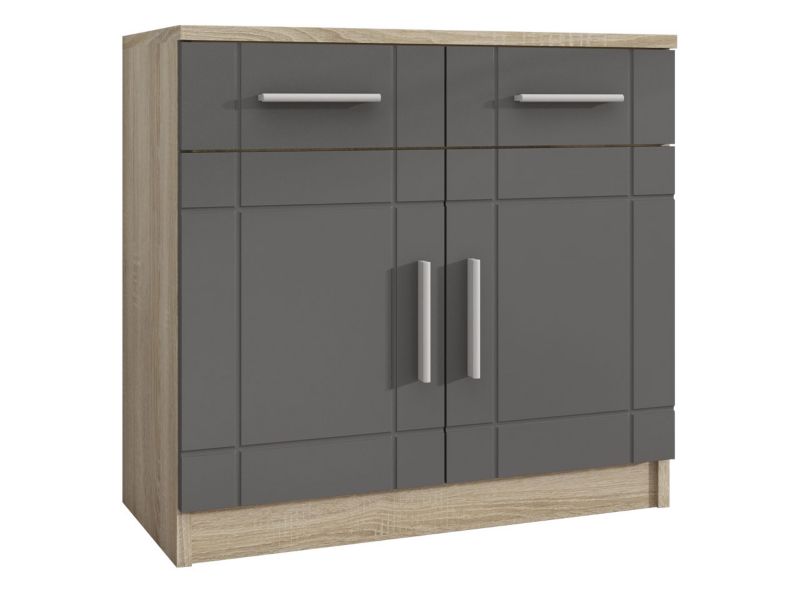 Komoda MIRJAN 24 Paris 2F2S dąb sonoma + grafit 1 szt.