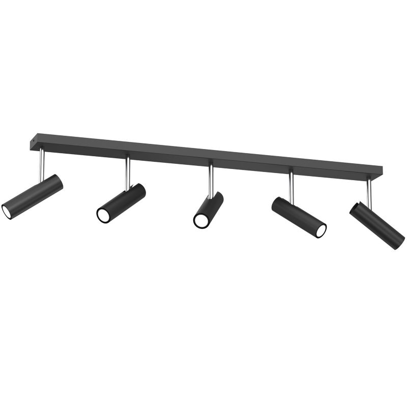Lampa sufitowa Luminex Axion czarny mat-chromowana Listwa z lampami 5 x GU10 x 8W wym: 31 x 120 x 10 cm - 1 szt.