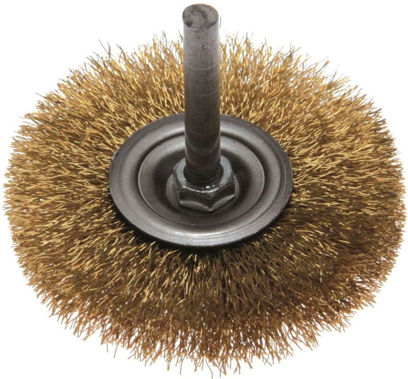 Szczotka tarczowa Most z trzpieniem 6 mm mosiądz śr. 80 mm