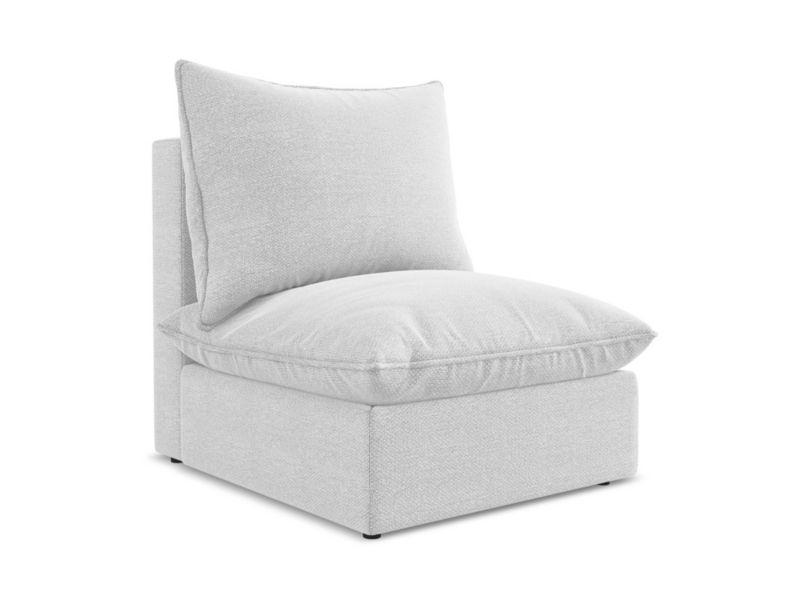 Moduł LaMiaSofa RAVENNA z tkaniny bouclé 75x90 cm srebrny 1 szt.