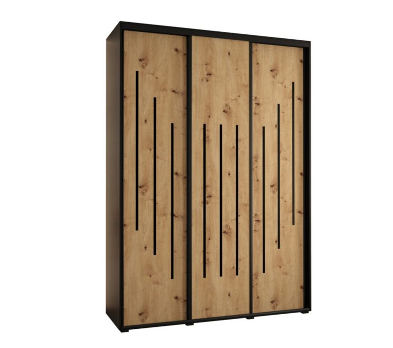 Szafa przesuwna Abiks DAVOS 8 wysoka szer.170cm gł.60cm czarny/artisan/czarny 1szt.