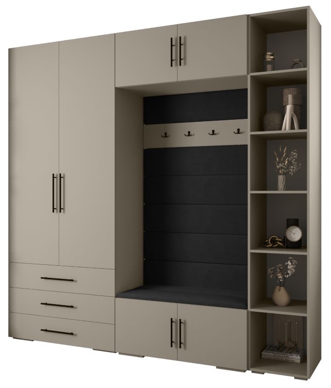 Garderoba do przedpokoju Abiks INOVA 3 Z10 kaszmir+czarny+manila18 1 szt.