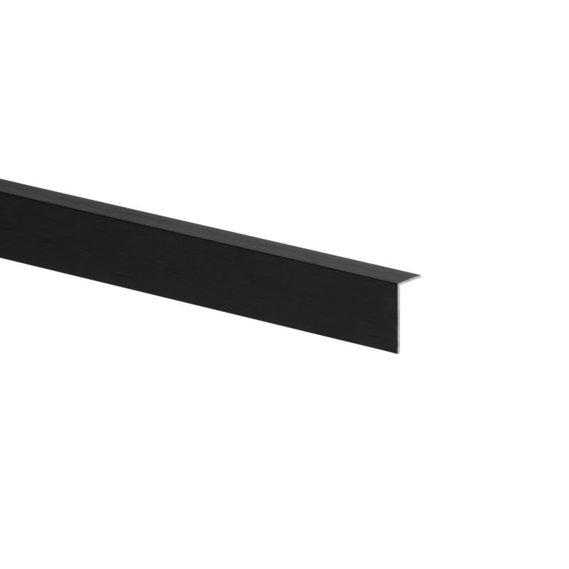 Kątownik aluminiowy szczotkowany 2600 x 20 x 10 x 1 mm czarny