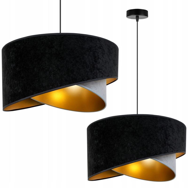 Lampa sufitowa wisząca Light Home LH Mediolan Welur podwójna 1x E27 60W szary/czarny 1szt.