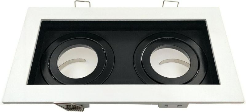 Oprawa sufitowa wpuszczana IdeaLED Geminus biało-czarna ruchoma 2 x GU10 x 30W IP20 wym: 5 x 18,5 x 10 cm prostokątna - 1 szt.