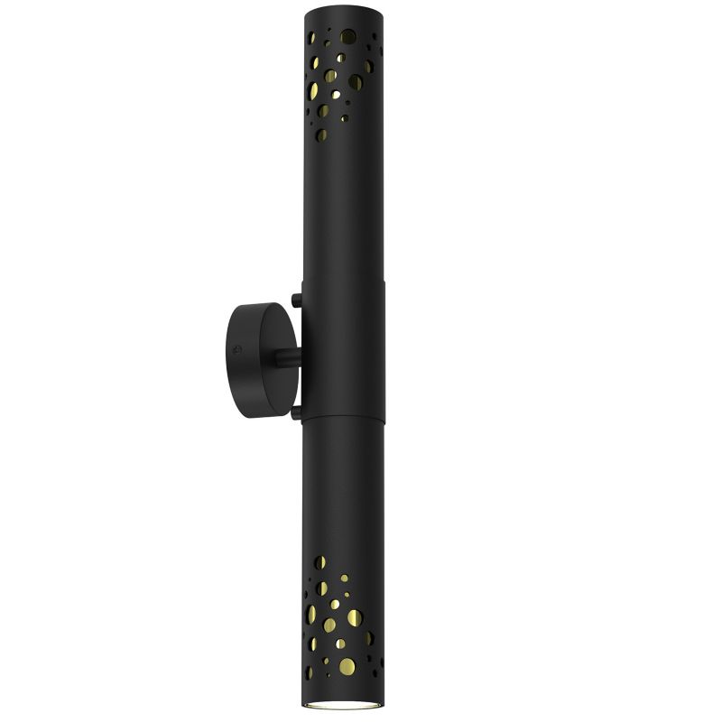 Kinkiet ścienny Luminex Altro Buble czarny mat-złoty połysk góra-dół 2 x GU10 x 8W IP20 wym: 49 x 8 x 10,5 cm - 1 szt.