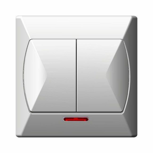 Łącznik podwójny Ospel Akcent z podświetleniem biały