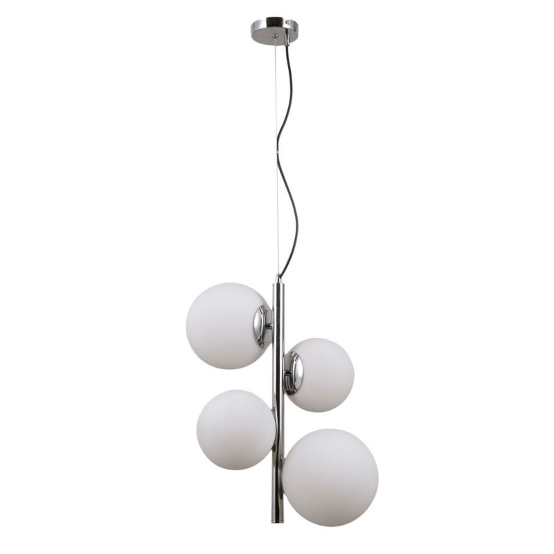Lampa sufitowa wisząca Italux Riga 6862 chromowana biała nowoczesna 4xE14 / E27 x 1 szt.