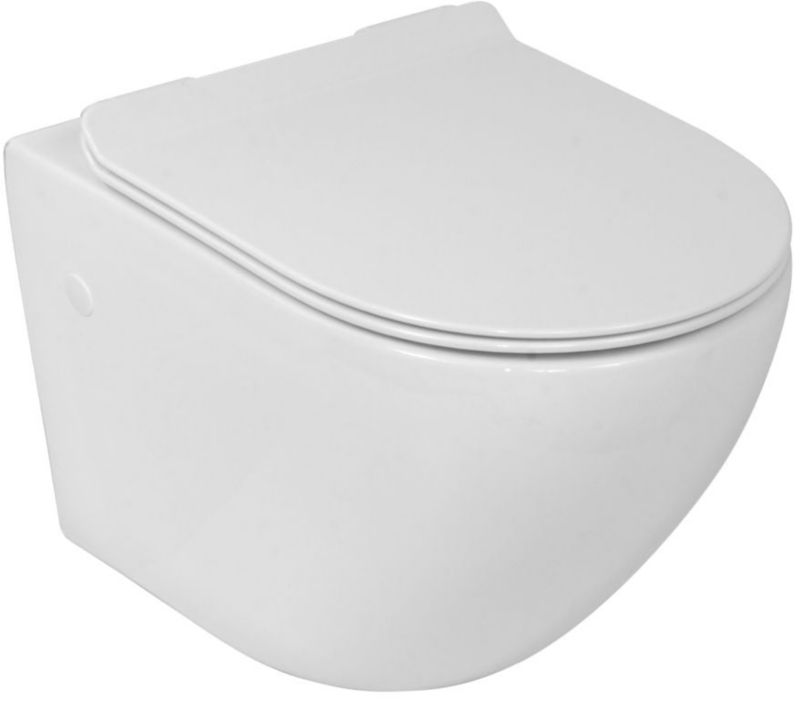 Miska WC LaVita Sofi Slim bezkołnierzowa, owalna, wisząca, z deską wolnoopadającą, 1 szt.