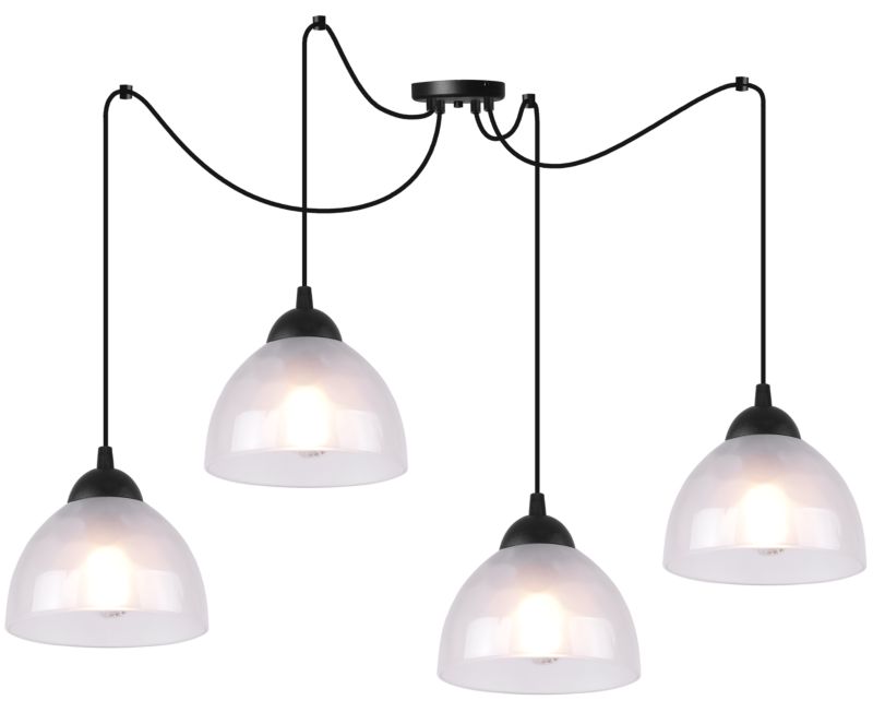 Lampa sufitowa wisząca Light Home LH Pająk Venice 4x E27 60W klosz melczny 1szt.