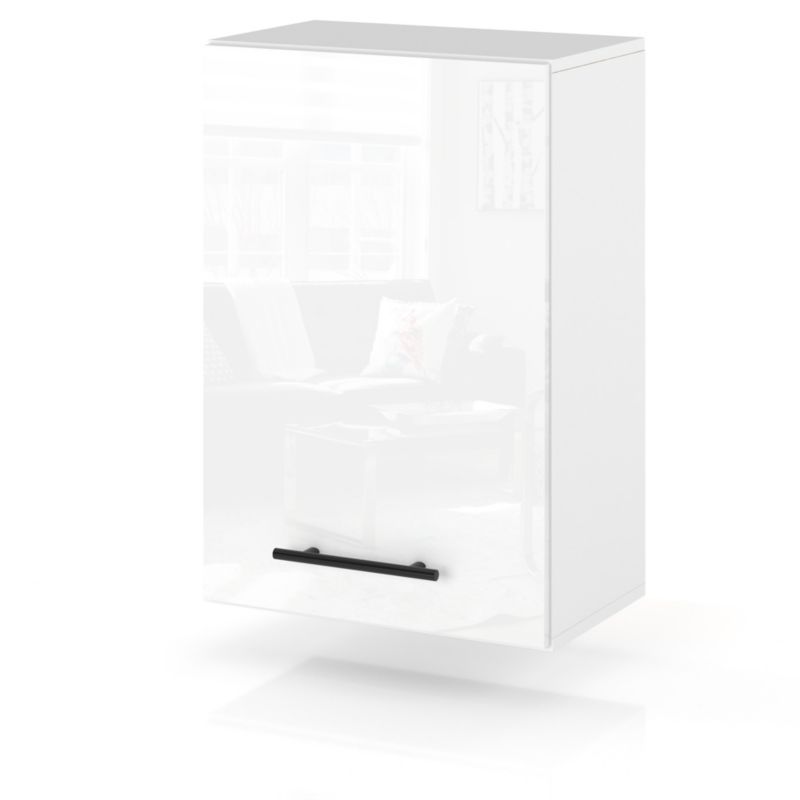 Szafka Kuchenna Hurtownia-Mebli Wisząca W45 sPremium 45cm Biały Mat Biały Połysk 45x32x72 cm 1szt.