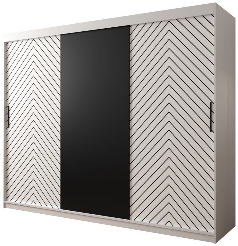 Szafa przesuwna Garderoba Abiks Jodełka 250 biały + biały 1 szt.