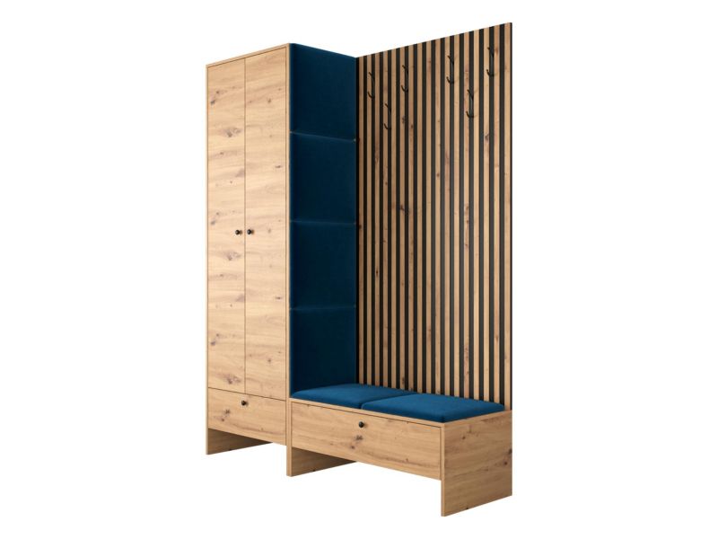 Garderoba MIRJAN 24 Balma III dąb artisan + granatowy 1 kpl.
